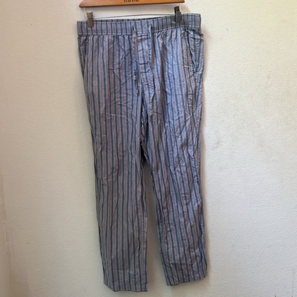 MENS J CREW BLUE STRIPED PAJAMA PANTS SIZE M (S4)